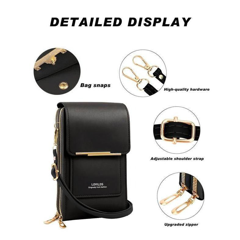 2026 Trendy Minimalist Elegant Women's Touchscreen Crossbody Phone Wallet