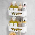 Shower Caddy Suction Cup, Shower Organizer Removable Bathroom Shelf, Storage Suction Powerful Max Hold 22lbs Bathroom Caddy Waterproof Holder, White